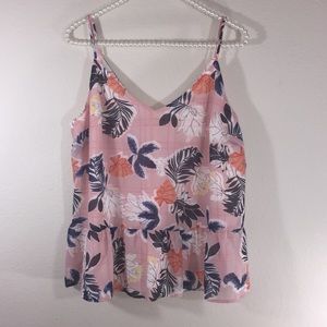 Floral Flowy Tank Top size large NWOT
